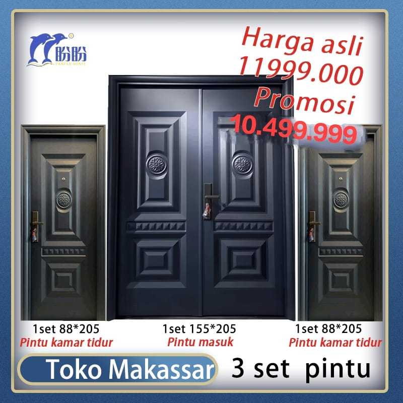 Pintu Baja /Pintu Plat Baja Double Kupu Tarung Utama Pintu Kamar / Pintu Utama