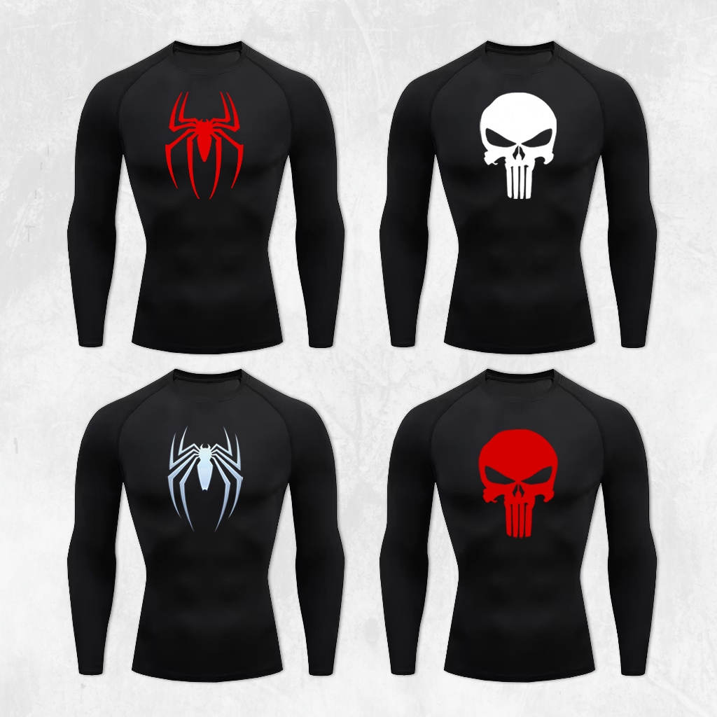 Baju Kaos Olahraga Gym Running Kompresi Dryfit Ketat Pria Lengan Panjang Compression Shirt