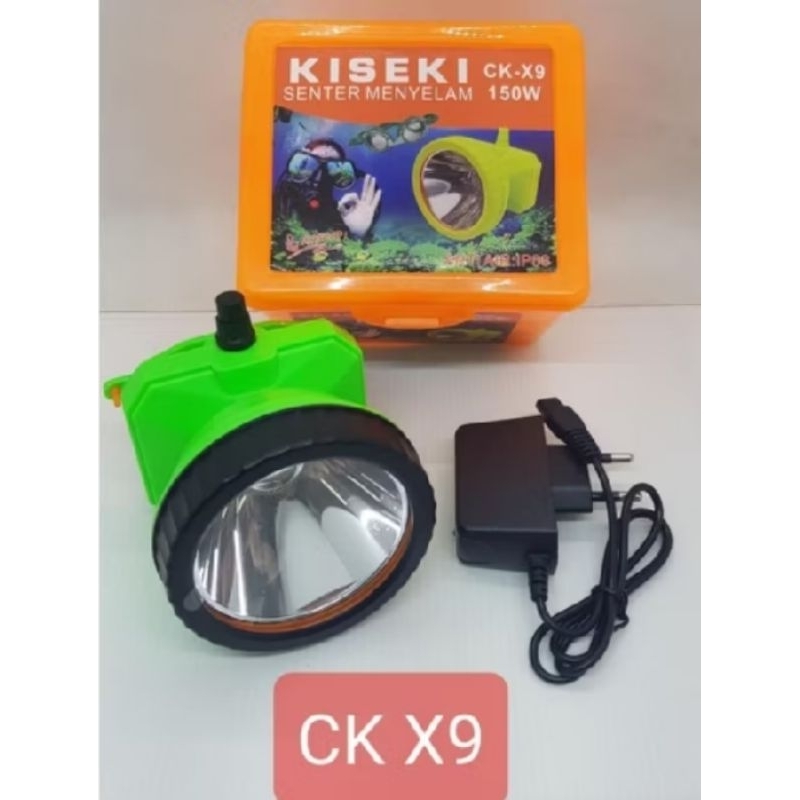 senter kepala menyelam KISEKI CK-X9 150watt cahaya putih 4800mah