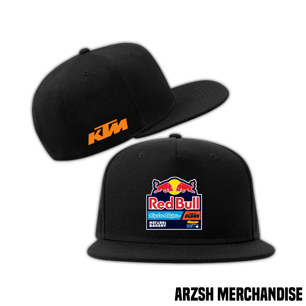 Topi Snapback KTM x Red Bull - Topi Snapback Distro Pria Wanita Dewasa - Topi Snapback RedBull - Top