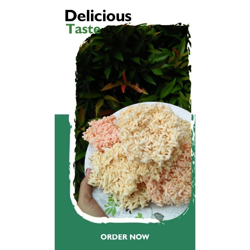 

Rengginang rasa bawang super gurih, super renyah, super murah dari ketan pilihan murni