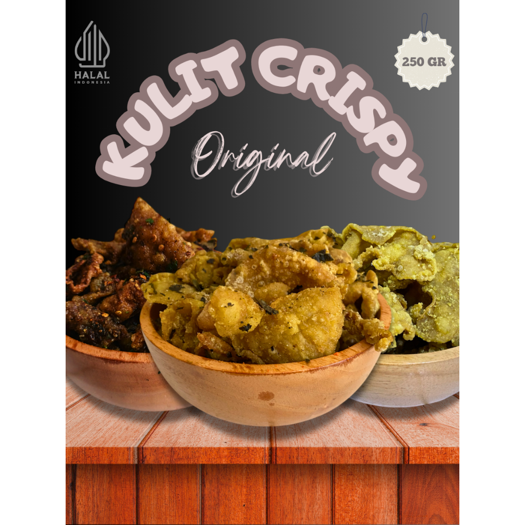 

(250 GR) Kulit Ayam Crispy Rasa Original Asin Daun Jeruk Kriuk Renyah Tidak Bau Amis