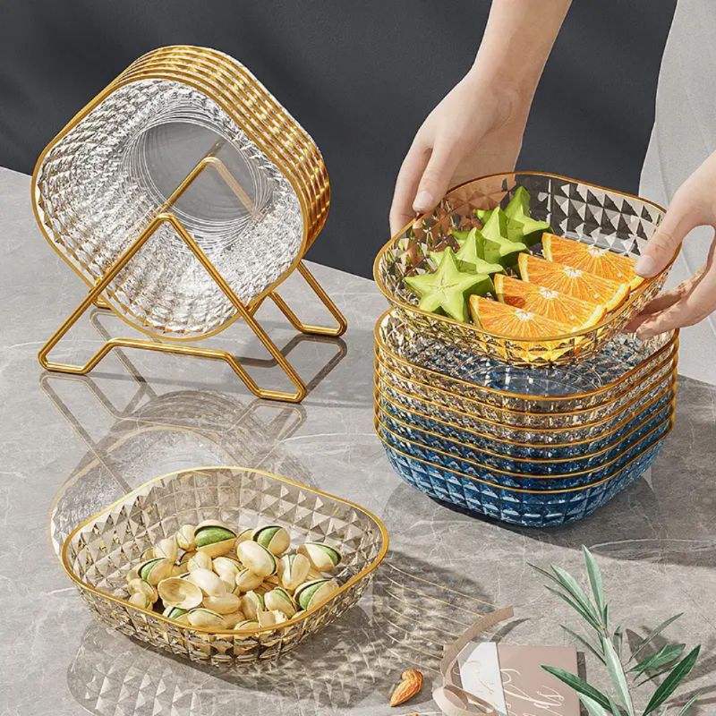 PIRING PLASTIK KECIL KOTAK | PIRING BUAH SNACK | PIRING SAJI KECIL KOTAK 15CM | PIRING PERSEGI