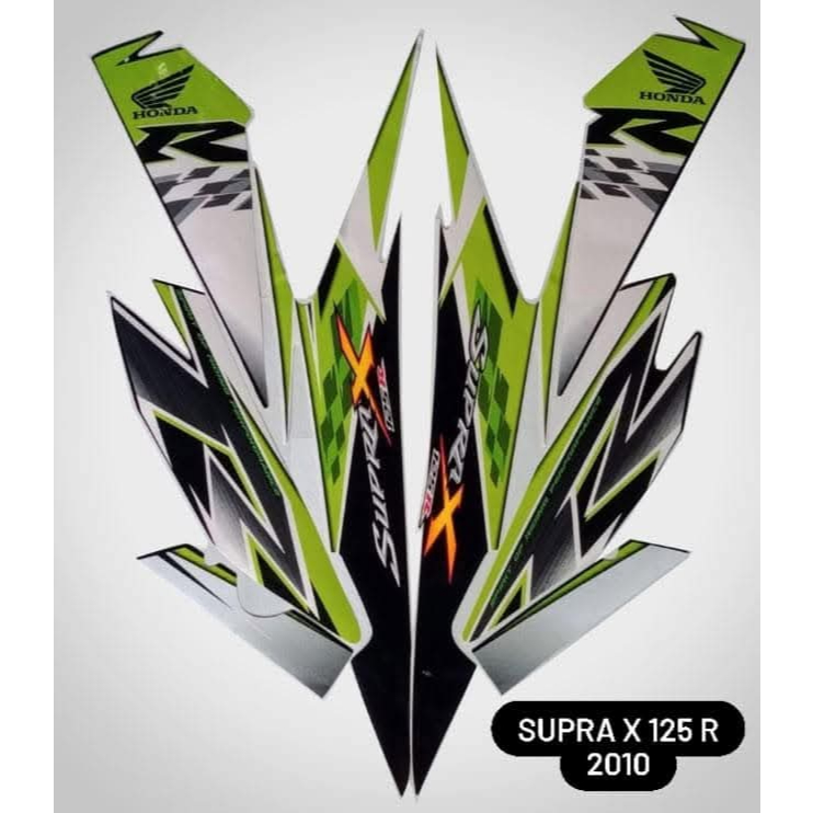 STIKER STRIPING HONDA SUPRA X 125 R 2010 HIJAU LIS BODY MOTOR HONDA SUPRA X 125 R 2010