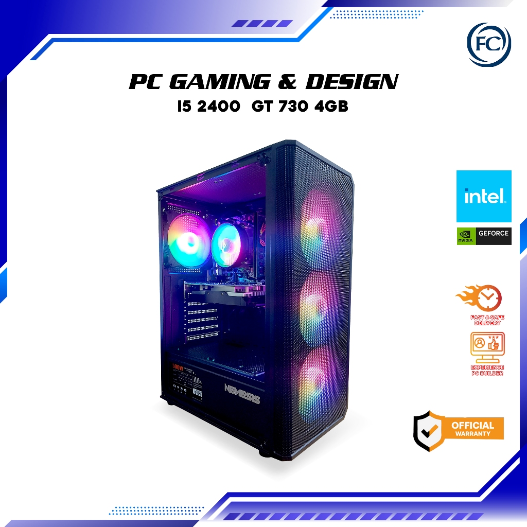 PC GAMING i5 GT730 Full Set Keyboard Mouse Speaker RGB +Monitor Gaming