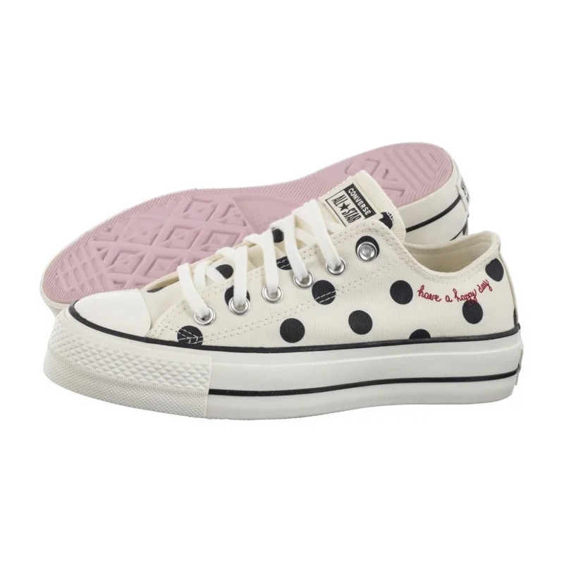 Converse Chuck Taylor All Star Lift Platform Polka Dots Polkadot Crocheted Embroidery Crafted Hi Egr
