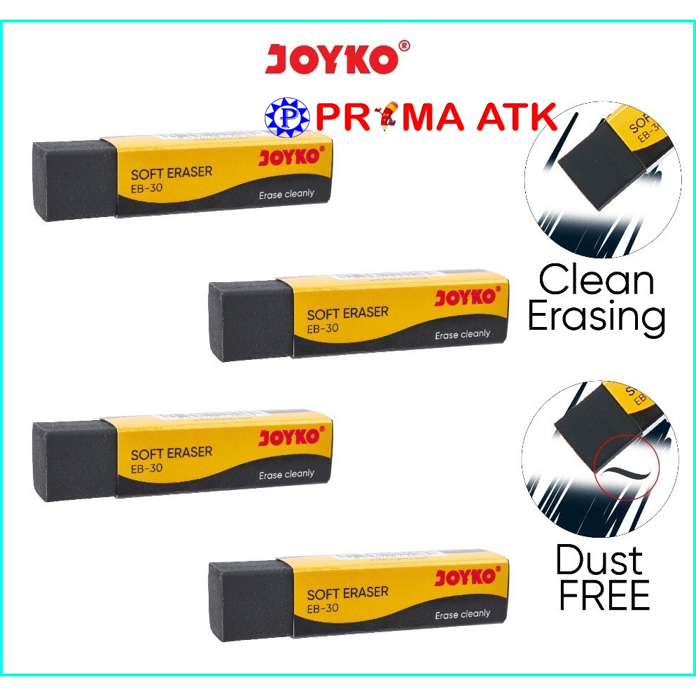 

Ay00! (30 PCS / 1 PAX) Penghapus Joyko EB-30 - Black Eraser