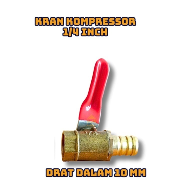 

(N14) KRAN DARAT DALAM 10MM kuningan 10 mm ¼ kran angin kompresor kuningan toko mbah ning tokombahning