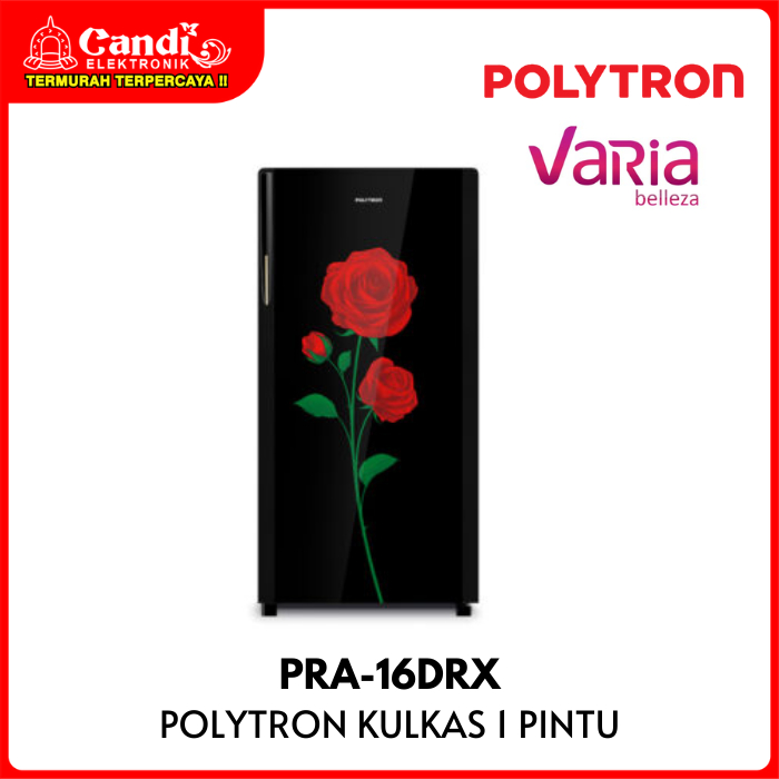 POLYTRON Kulkas 1 Pintu  160 Liter  Capacity Gross Belleza Varia semi Auto Defrost PRA-16DRX
