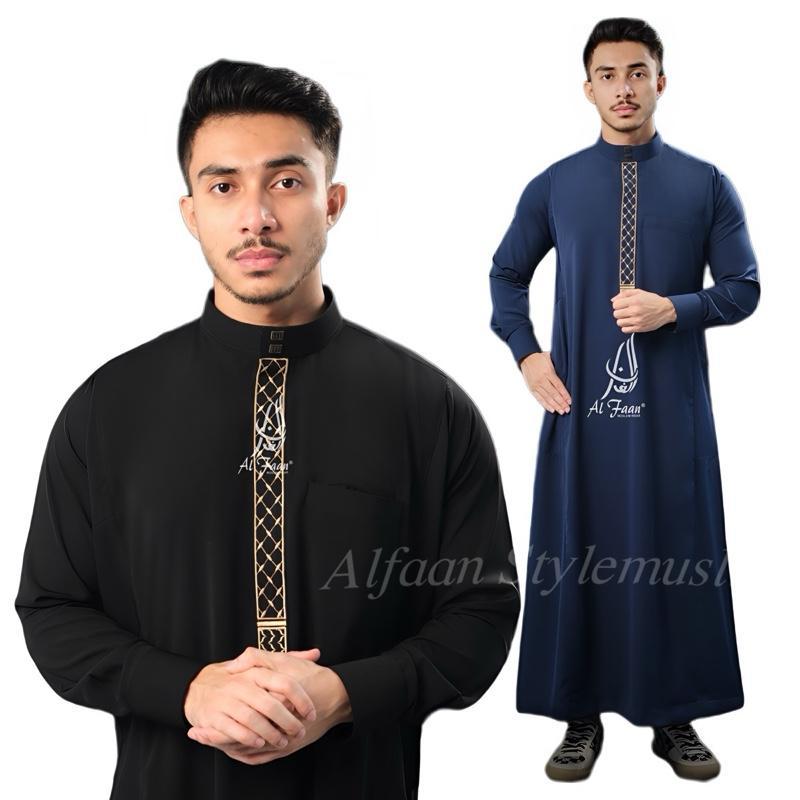Jubah AZMAN Slimfit bordir Gamis slimfit pria bordir jubah pria muslim gamis pria panjang manset kan