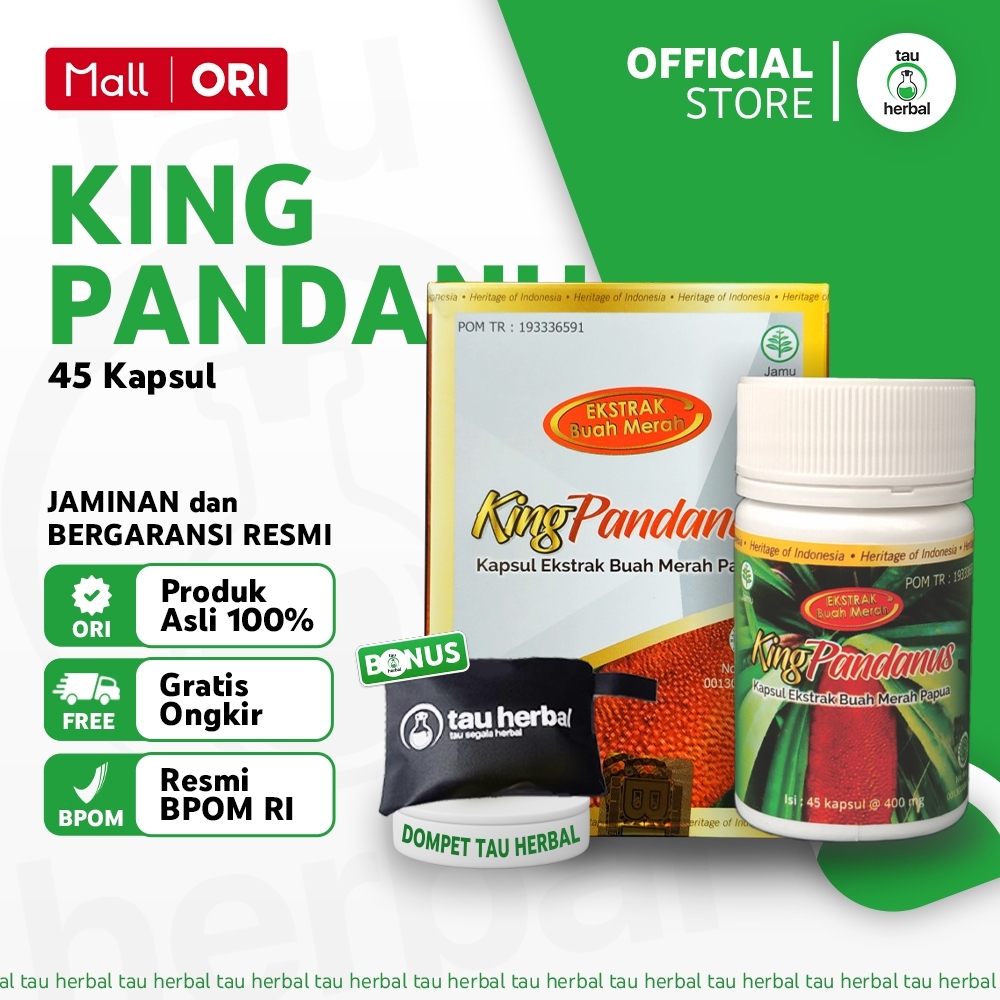 King Pandanus - Kapsul Buah Merah Papua untuk Diabetes Kanker Kolestrol dan Darah Tinggi - 45 Kapsul
