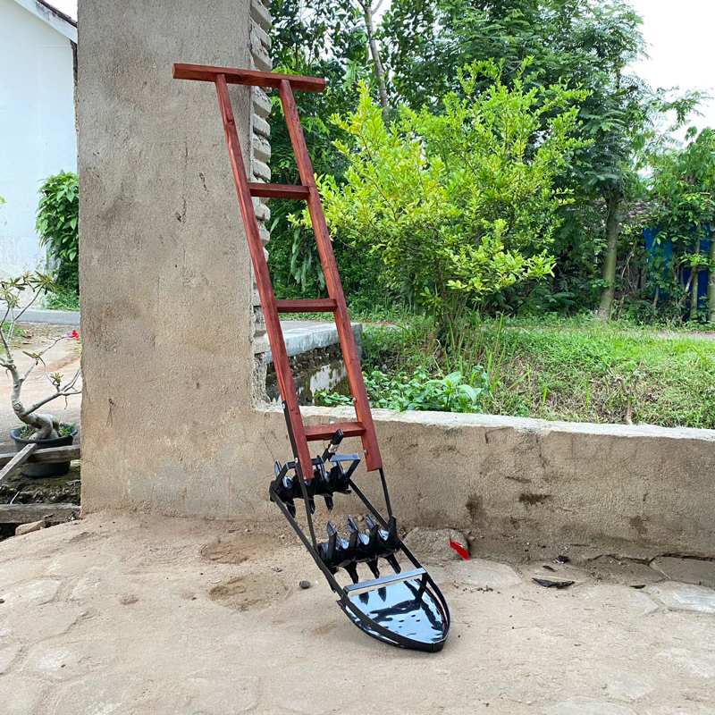 Osrok Padi Capit Jumbo 20 cm Premium Roda Besi Mata 4:3 Odrok Besi Tebal Gagang Kayu As Tebal Alat P