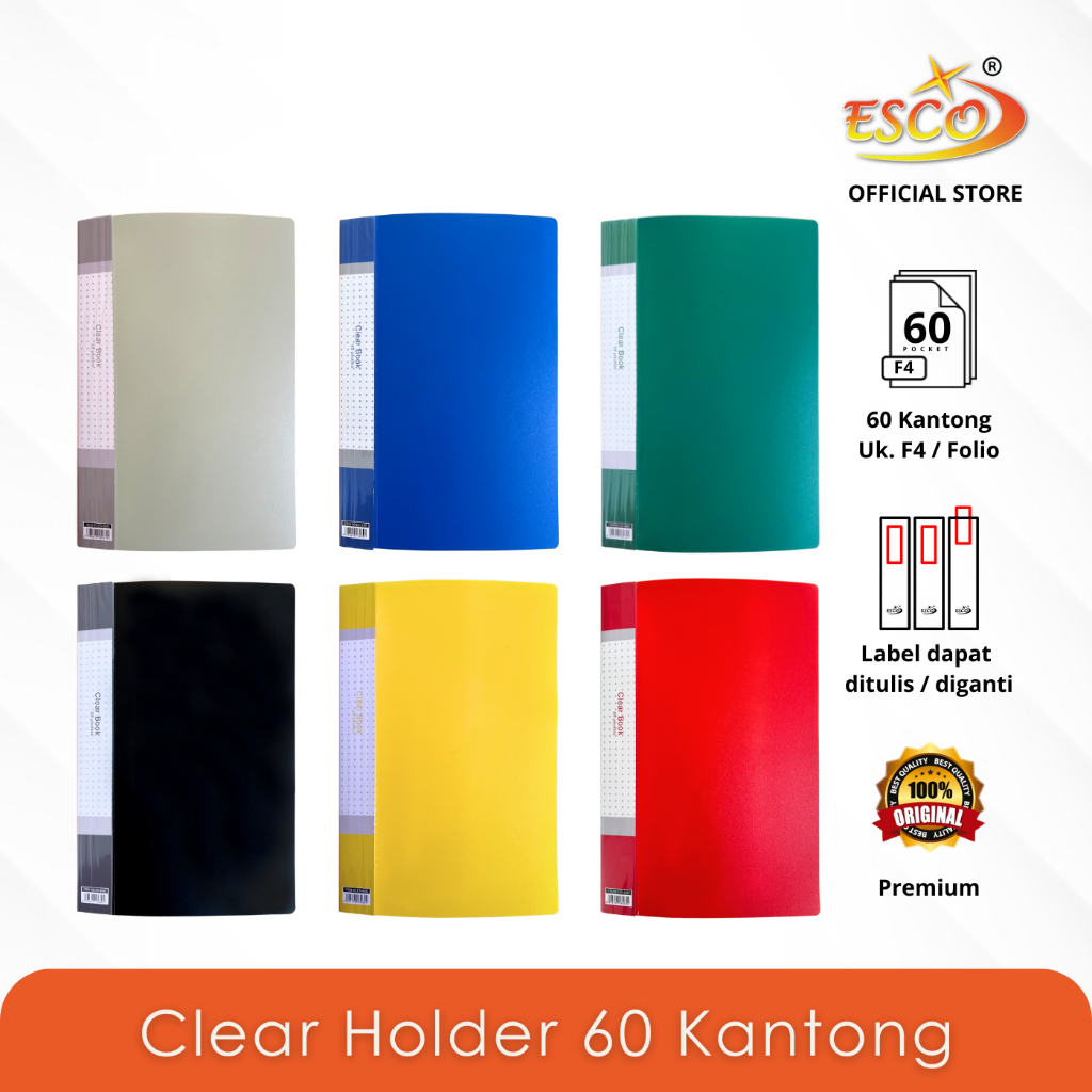 

ESCO Display Book F4 60 Kantong - Map Arsip Plastik PP ES-8060