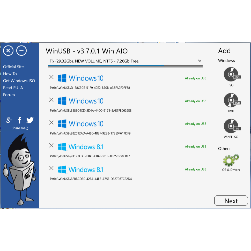 Softwares Aplikasi Windows 8/10/11 Booting WinsUSB V3.7.0.1