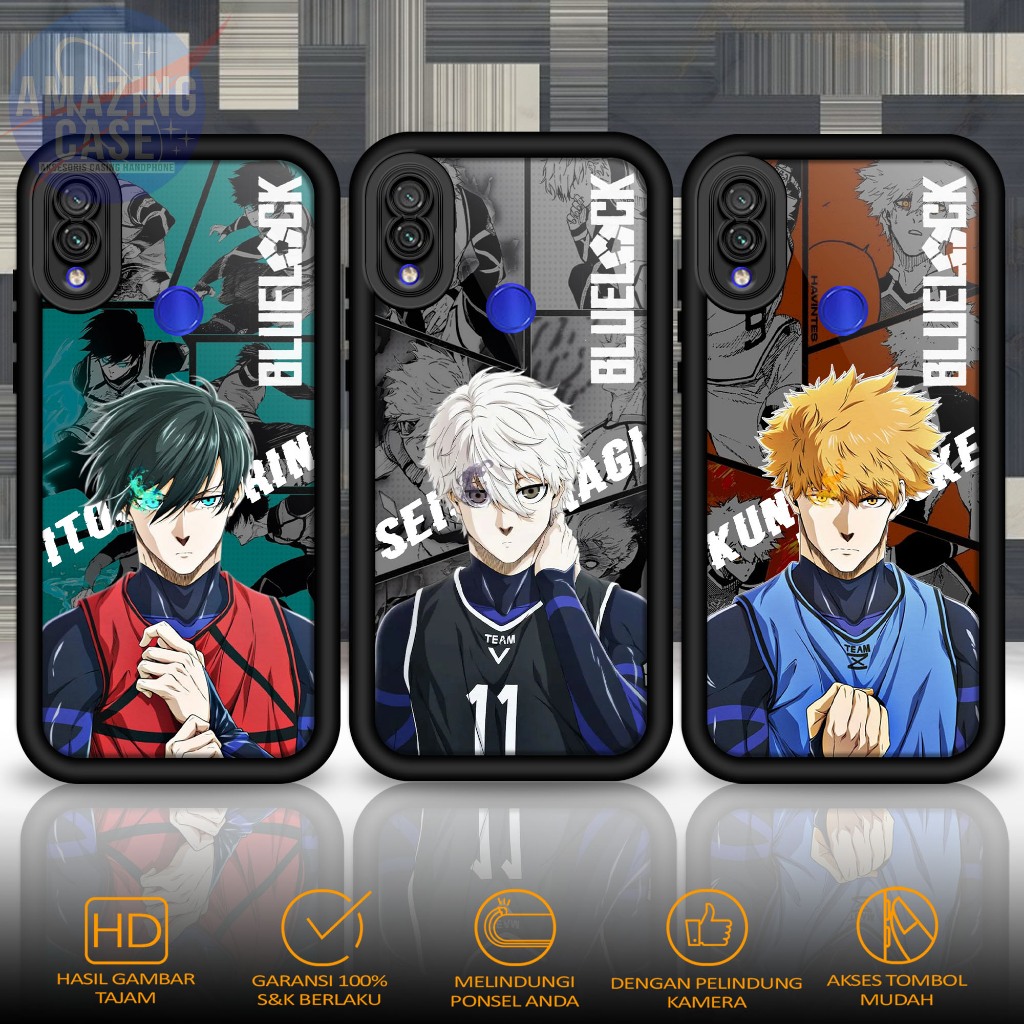 Softcase Glass kaca For REDMI NOTE 7 NOTE 7 PRO BLULCK Casing Handphone Case Hp Procamera