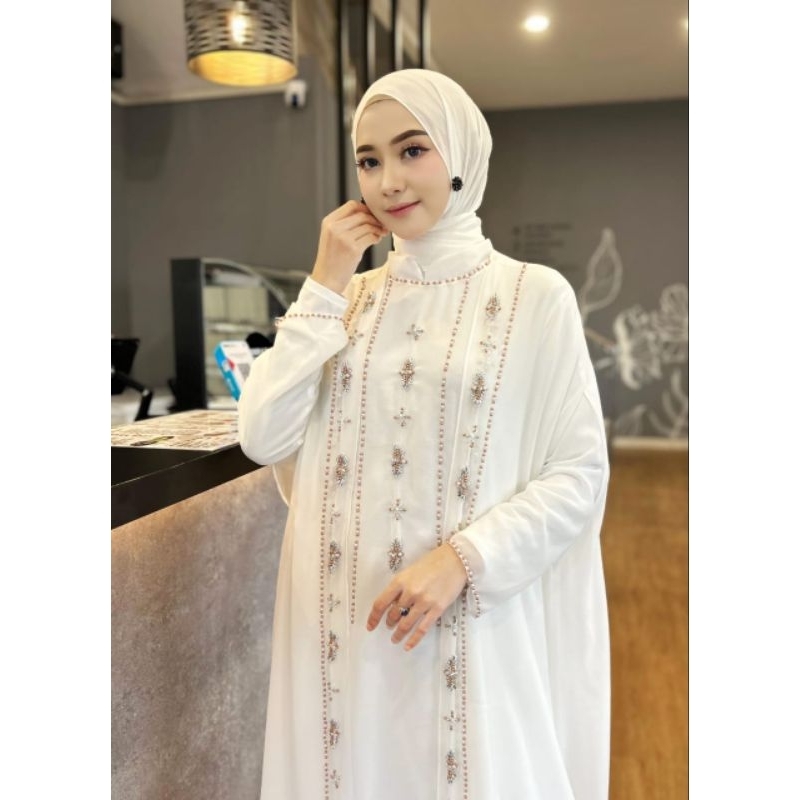 Kaftan Amira // Kaftan Ceruty variasi Payet free Inner Gamis dan Pashmina // Kaftan Payet Terbaru