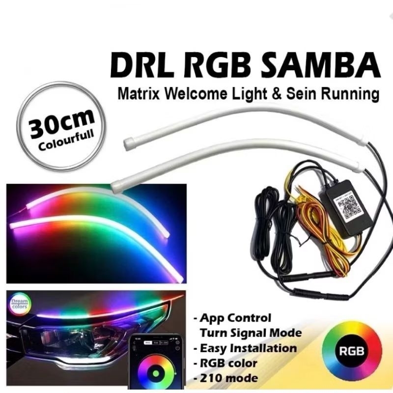 Lampu alis RGB bluetooth drl lampu alis rgb matrix colorful
