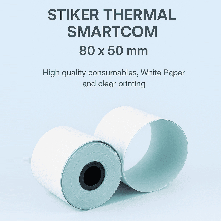

SMARTCOM - Kertas Stiker Label Printer Thermal 80x50mm Continuous
