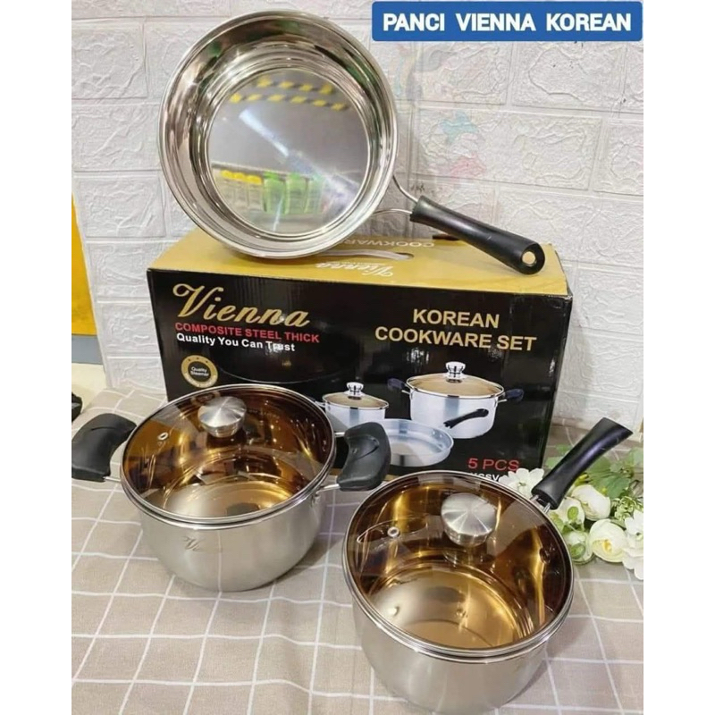 Panci korea set 3 / Panci set Vienna / Panci tebal bagus