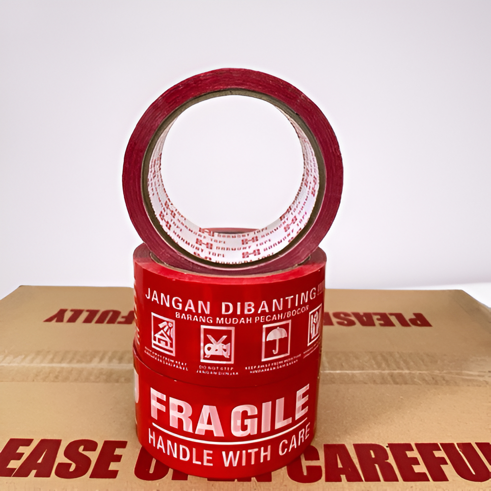

(SATUAN) Isolasi Lakban "Fragile" Packing – 48mm– Lakban Peringatan