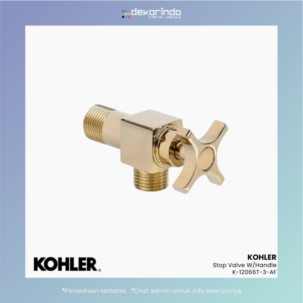 KOHLER - STOP VALVE W/HANDLE FRENCH GOLD - K-12066T-3-AF