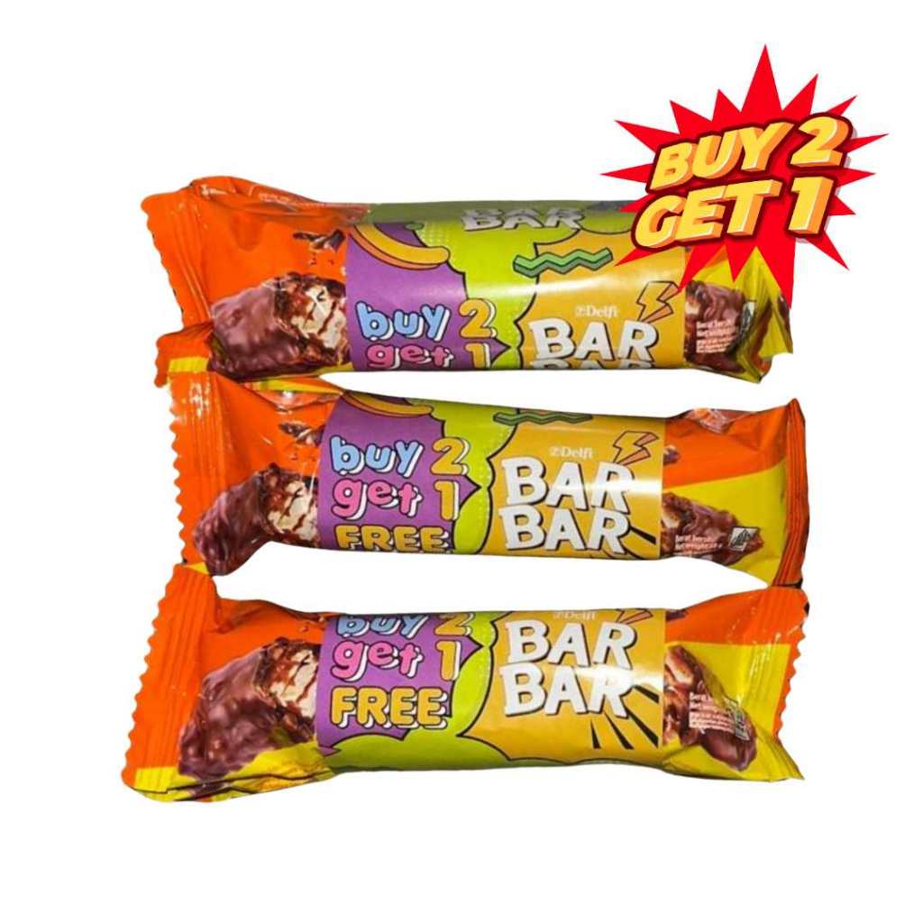 

Delfi BAR BAR Buy 2 Get 1 Free 18gr x 3pcs Wafer Krim Vanilla Salut Karamel Krispi Beras Dan Coklat Barbar