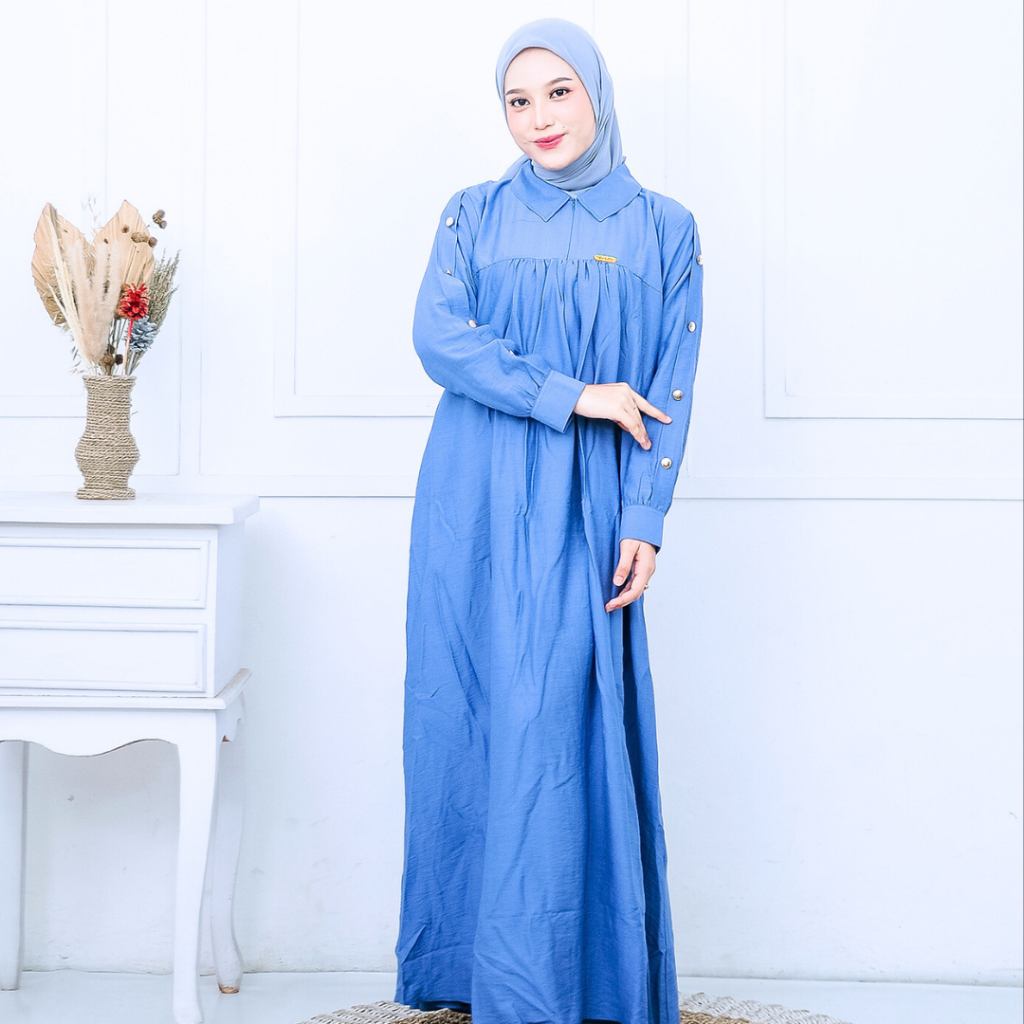 Gamis Panjang Wanita Muslimah Remaja & Dewasa - Model Polos Terbaru 2025 Bahan Adem Tidak Menerawang