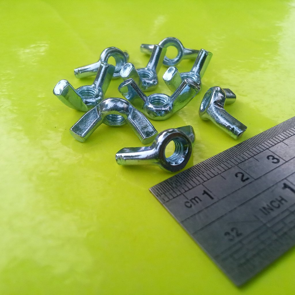 MUR KUPING M4 GALVANIS /MUR KUPING M4 PUTIH / WING NUT M4 GALVANIS / WING NUT GALVANIZ M4 / MUR KUPU