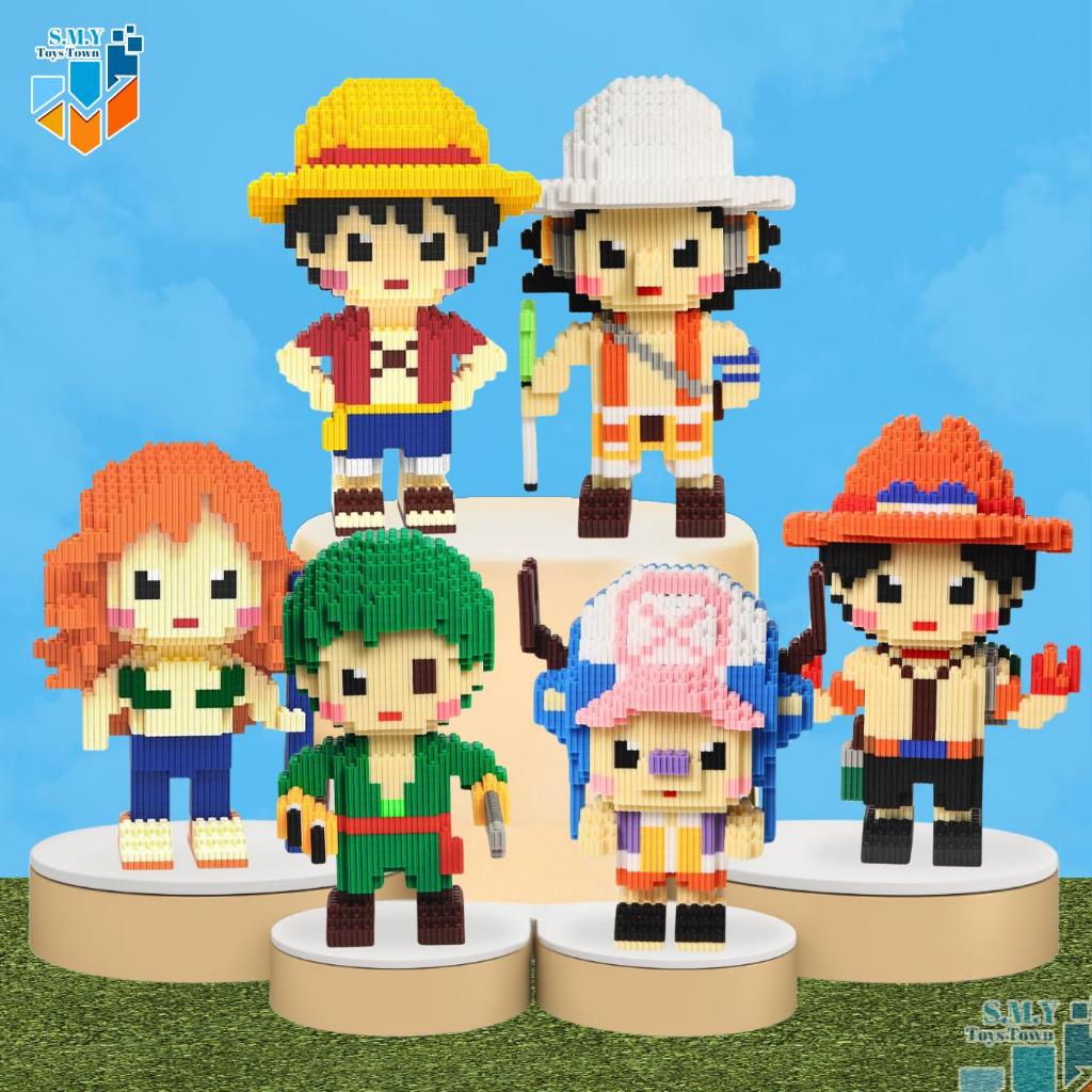 SMY Toystown One piece Luffy Zoro Ace Chopper Nano Block Medium Bricks Mainan Balok Susun Mainan Edu