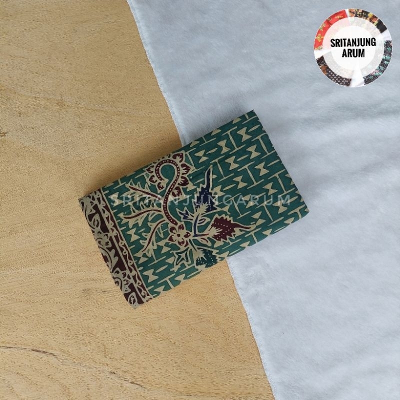 Kain Batik Banyuwangi Gajah Oling Hijau Sage Jam pasir – Katun Primisima Semi Tulis Premium Adem Hal