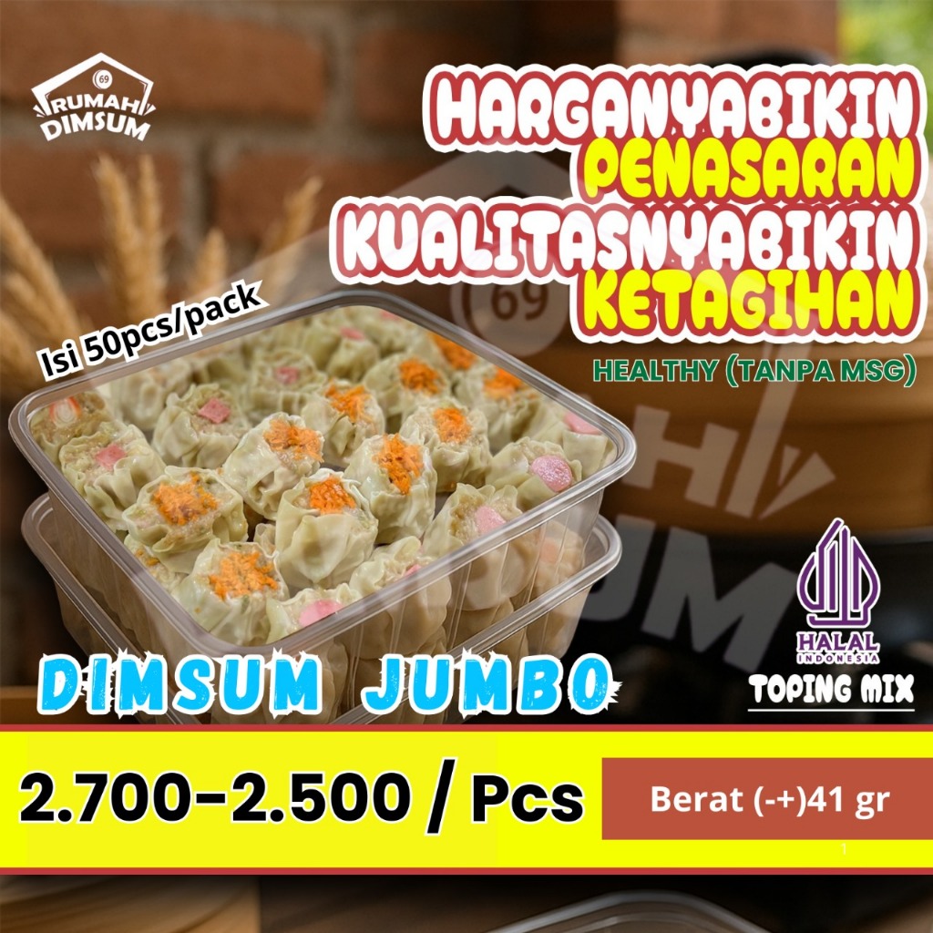 

Dimsum Ayam Premium JUMBO ( Non MSG ) isi 50pcs - Halal