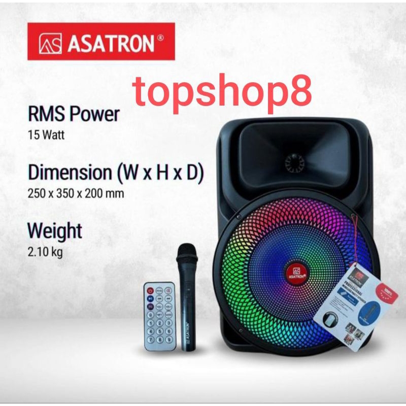 Speaker bluetooth mic wireless Asatron HELIOS 8" USB BLUETOOTH