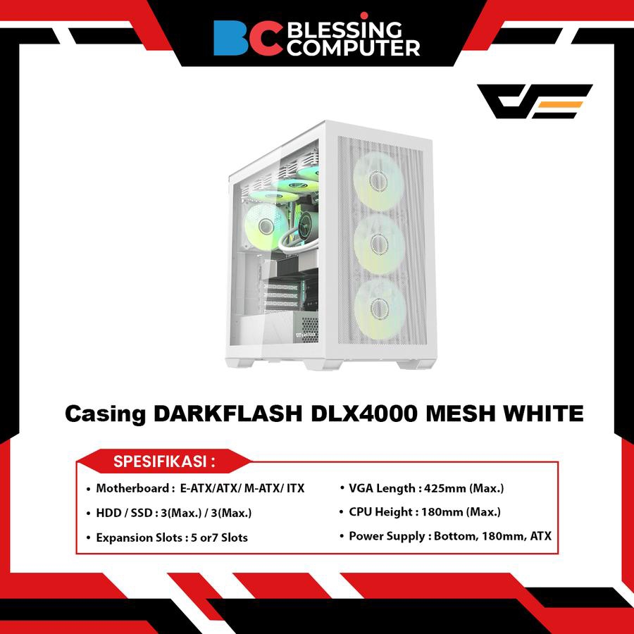 Casing DARKFLASH DLX4000 MESH WHITE