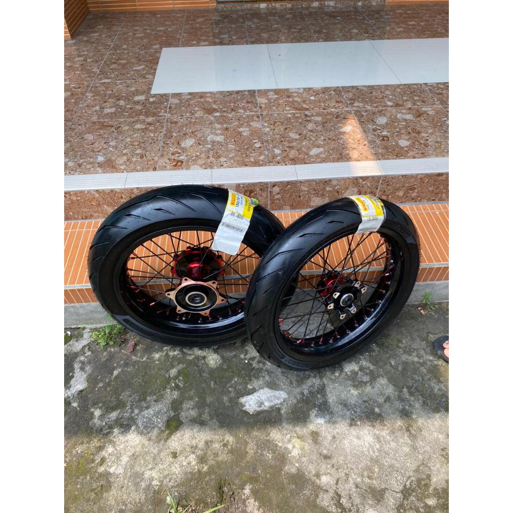Wheelset CRF Superrmoto Ban Pirelli Baru Ring 17 Roda SUMO CRF Ban FIRELLI