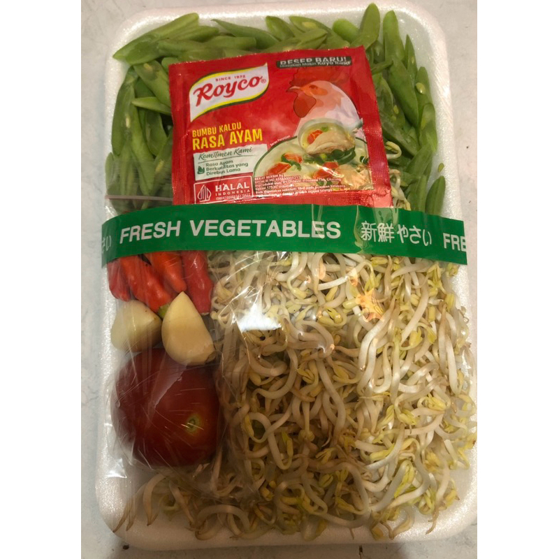 

sayur pack tumis toge buncis