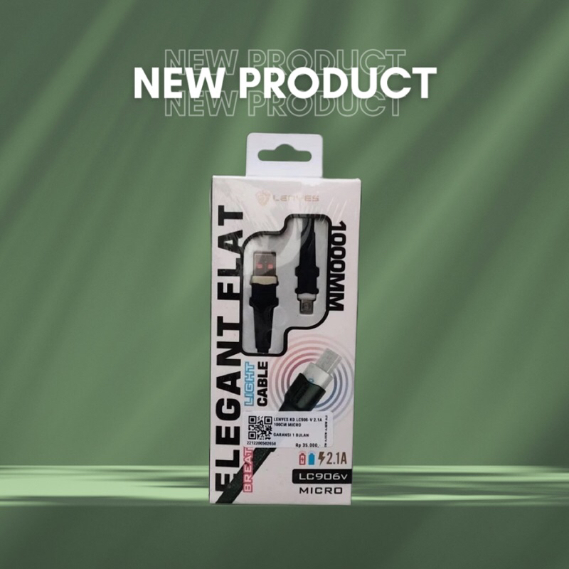 Kabel Data Lenyes LC906-V 2.1A 100cm Micro USB Original 100% - Panjang