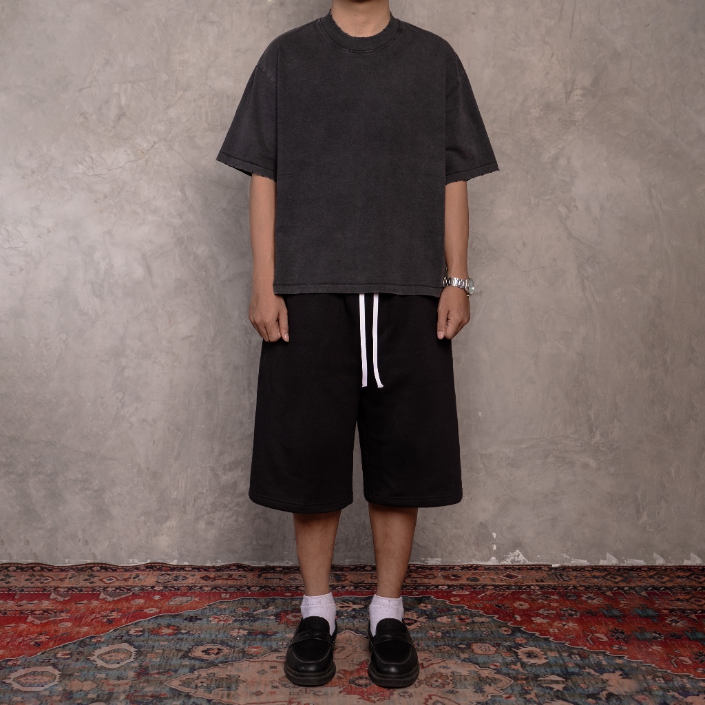 Lessegos Boxy Tshirt Heavy Weight 16s Polos Washed Vintage