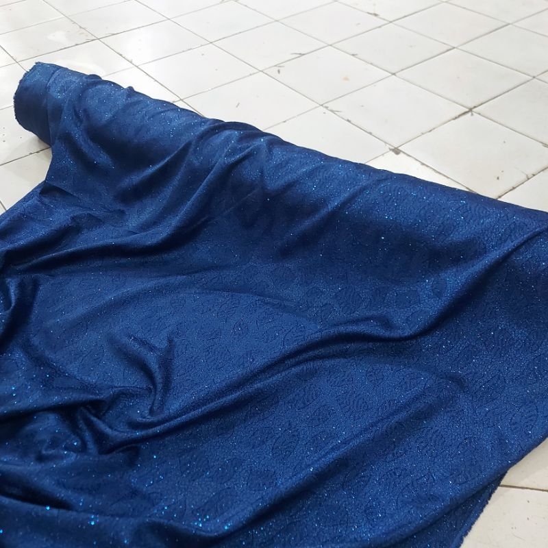 kain jaguard premium  - kain jaguard emboss motif premium - kain jaguard emboss motif ( biru navy) c