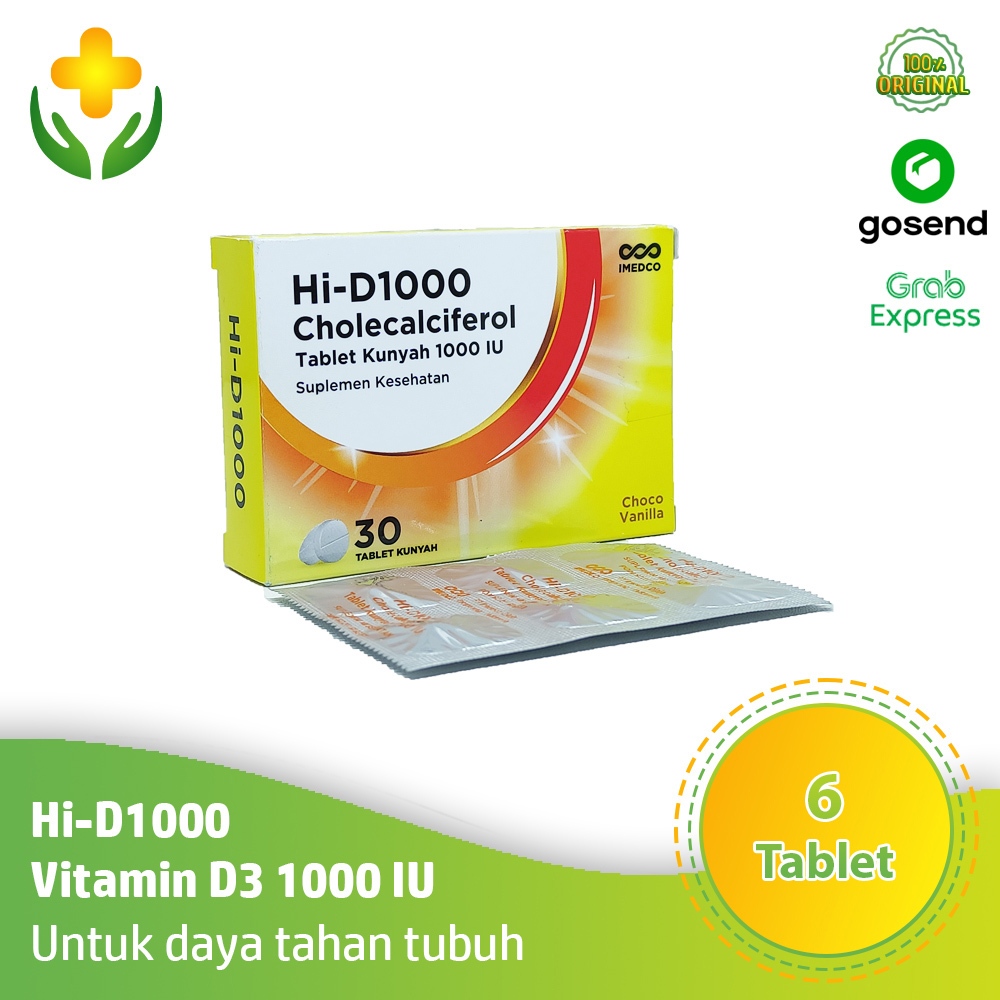 Hi D 1000 IU 1 Strip 6 Tablet - Vitamin D3 1000 IU | Hi-D 1000 IU