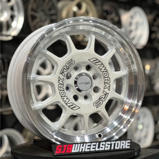 velg mobil racing ring 15 lebar 6,5 et 42 pcd 4x100/114,3 Work RS by JF Luxury