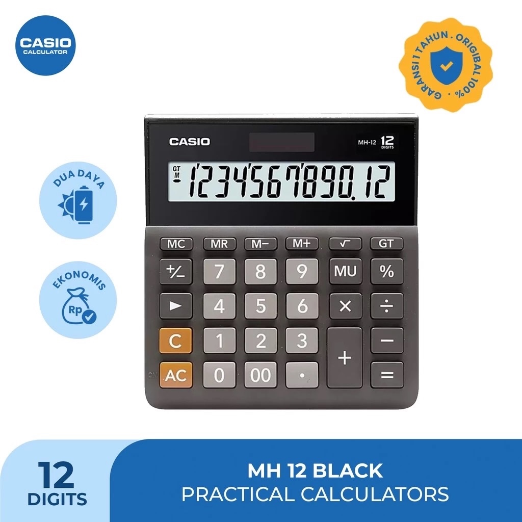 

CASIO Calculator 12 Digit MH-12 / Kalkulator Meja