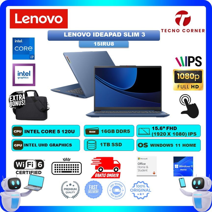 LENOVO IDEAPAD SLIM 3 15 TOUCH CORE I5 120U 16GB 1TB W11 15.6FHD