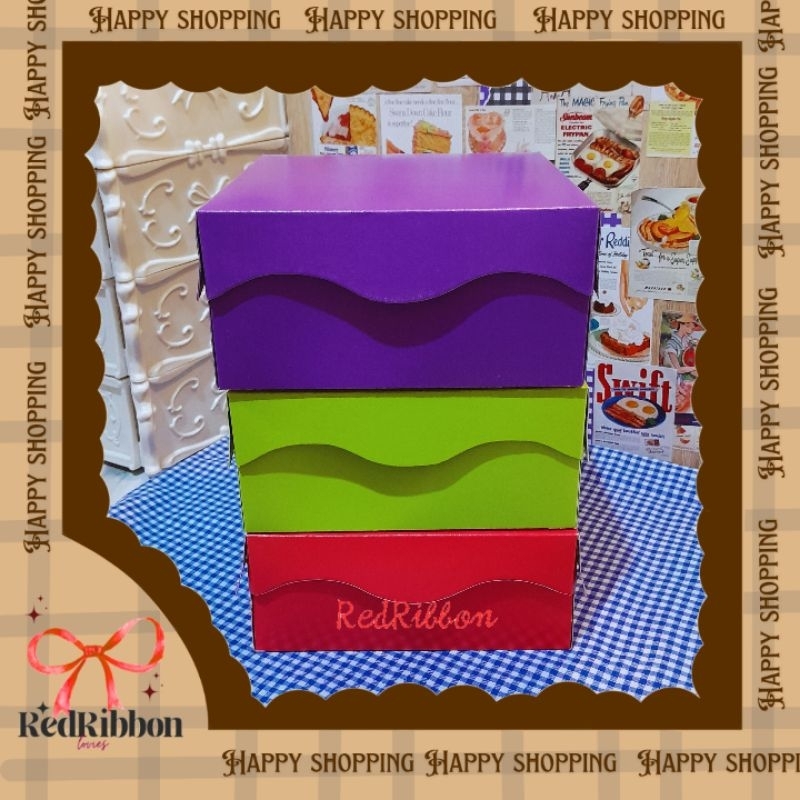 

(10pcs) Kardus Kue Warna Warni 15×14,5×6,7 | Kardus Kue Basah Untuk Tasyakuran