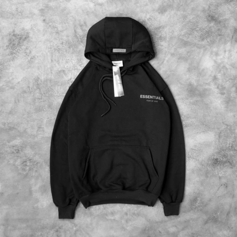 JAKET HOODIE ESSENTIALS FEAR OF GOD FULLTAG & LABEL
