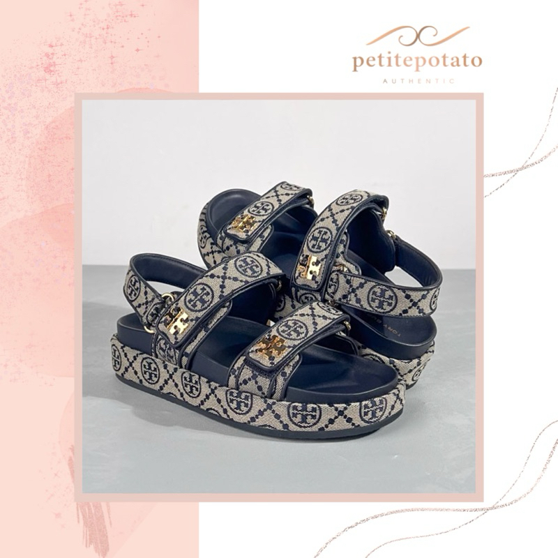SEPATU SANDAL BRANDED WANITA TORY BURCH T MONOGRAM KIRA VELCRO STRAP SPORT SANDALS