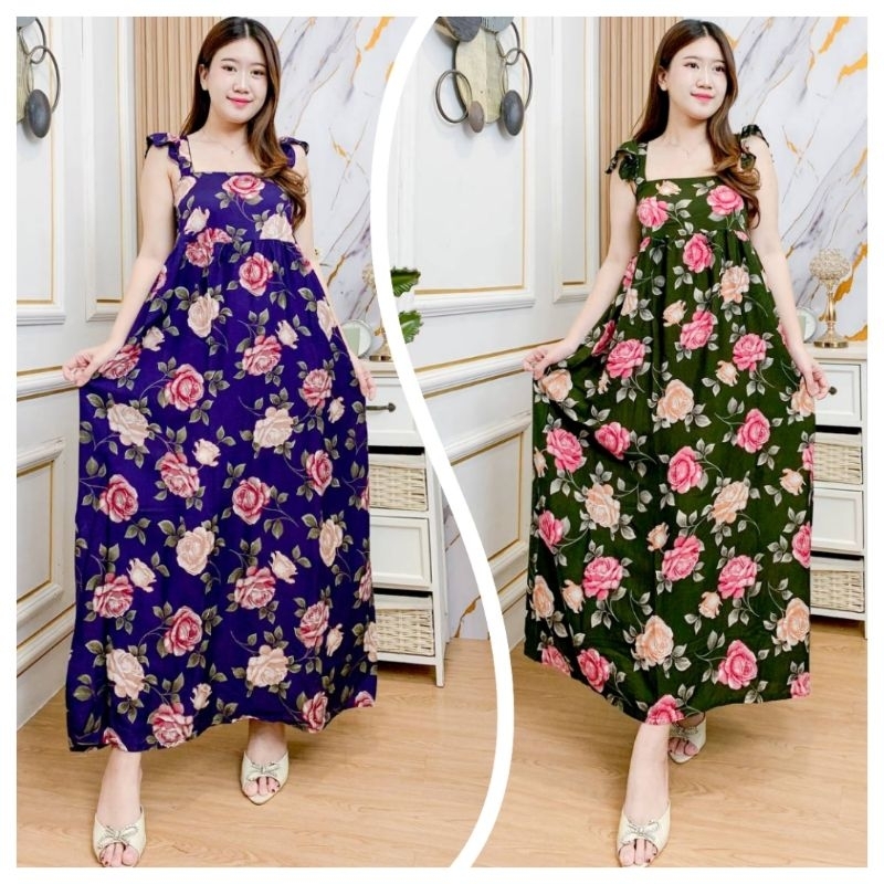 Daster Panjang Semata Kaki Ld 110 || Daster Rempel || Daster Ruffle || Daster Bahan Rayon || Dress A