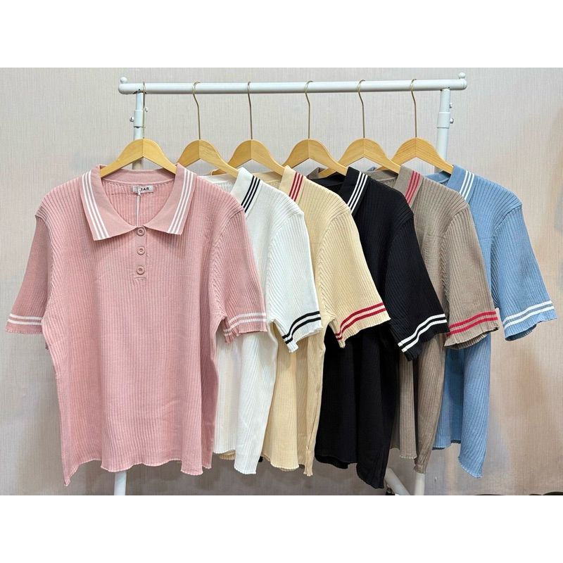 KAIA ATASAN BERKERAH POLOS Duchess / Atasan knit POLO Wanita