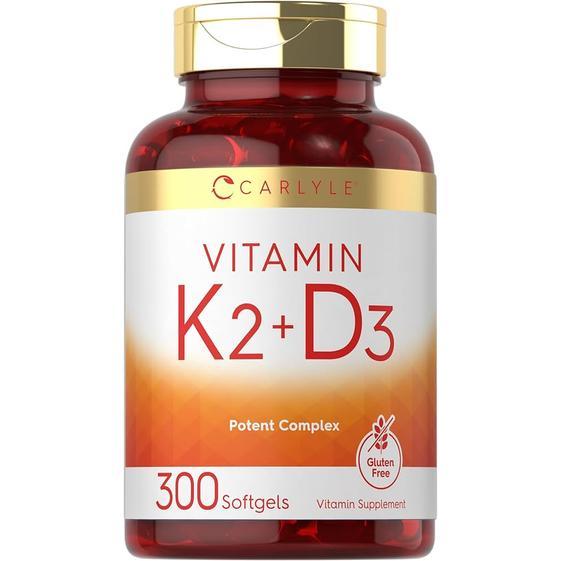 Carlyle Vitamin K2 D3 Vit K 2 D 3 300 Softgels Softgel Original
