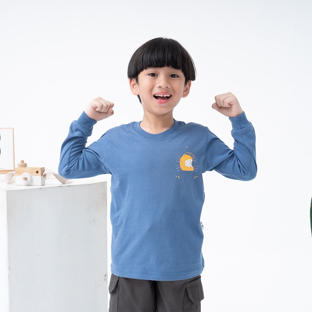 Kaos Anak Laki Laki Motif Push Bike Kids Society Helm Usia 3-12 Tahun