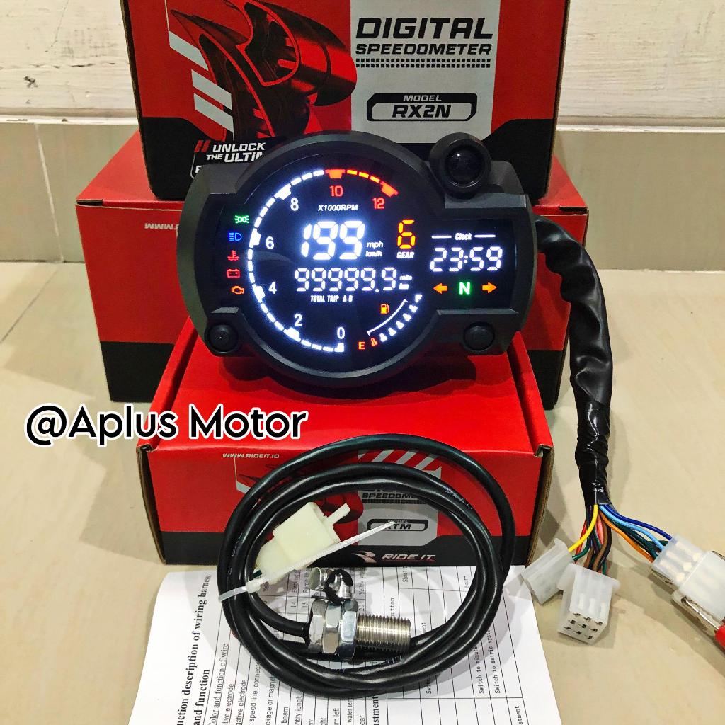 SPEEDOMETER KOSO RX2N FULL INDIKATOR DIGITAL SPIDOMETER KOSO Rx2n SPEDO SET PANGKON CNC UNIVERSAL RI
